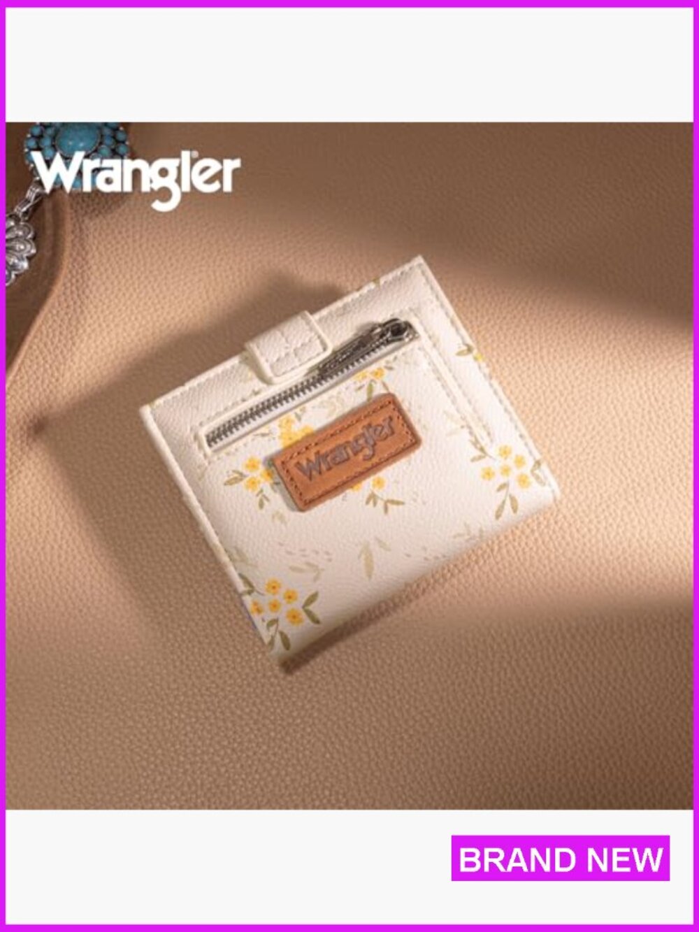 Floral Vegan Leather Bifold Wallet RFID Protected Slim Minimalist Chic - Picture 6 of 6